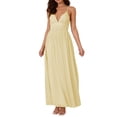 thumbnail image 3 of Women'S Spaghetti Strap V Neck Lace Up Bodycon Solid Nightclub Party Casual Dress Yellow S, 3 of 9