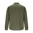 thumbnail image 5 of WQNVRNR Men's Corduroy Shacket- Fashion Pockets Button Front Spring Fall Lightweight Windproof Overshirt Green Size XL, 5 of 9