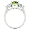 thumbnail image 4 of Three-Stone Engagement Ring for Women - 2.5ct Natural Peridot in 14K White Gold Promise Ring, 4 of 6