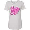 thumbnail image 3 of Inktastic Breast Cancer Awareness Pink Ribbon Around Heart Women's T-Shirt, 3 of 5