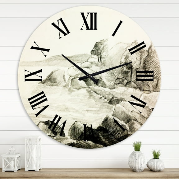 Designart 1 in Quartz Coastal Wall Clock