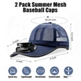 thumbnail image 2 of Mens Baseball Cap with Solar Fan, Summer UV Protection Wide Brim Sun Hat Mesh Beach Hats, Solar Powered/USB Charging, Dark Gray, 2 of 6