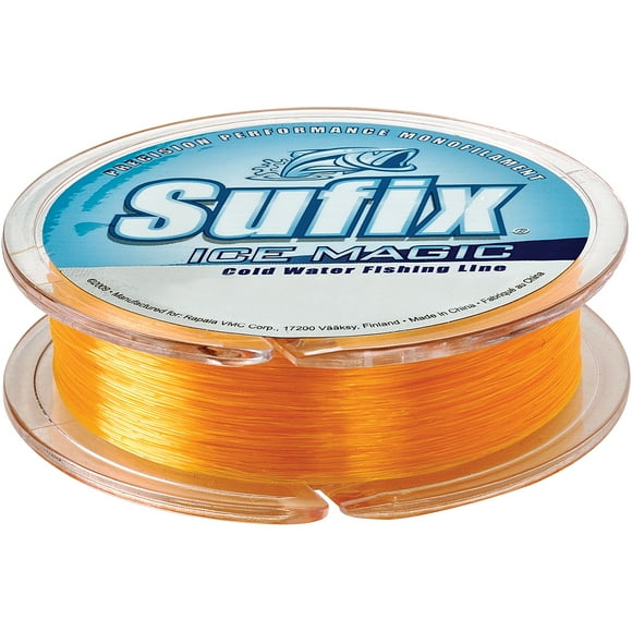 Sufix Ligne de Pêche Monofilament Magique sur Glace de 300 Yards - Test de 2 lb - Orange Néon
