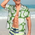 thumbnail image 6 of Men's Casual Button Down Short Sleeve Hawaiian Shirts,Cucumber Slice Shirts Regular Fit Beach Summer Shirts with Front Pocket,XL, 6 of 7