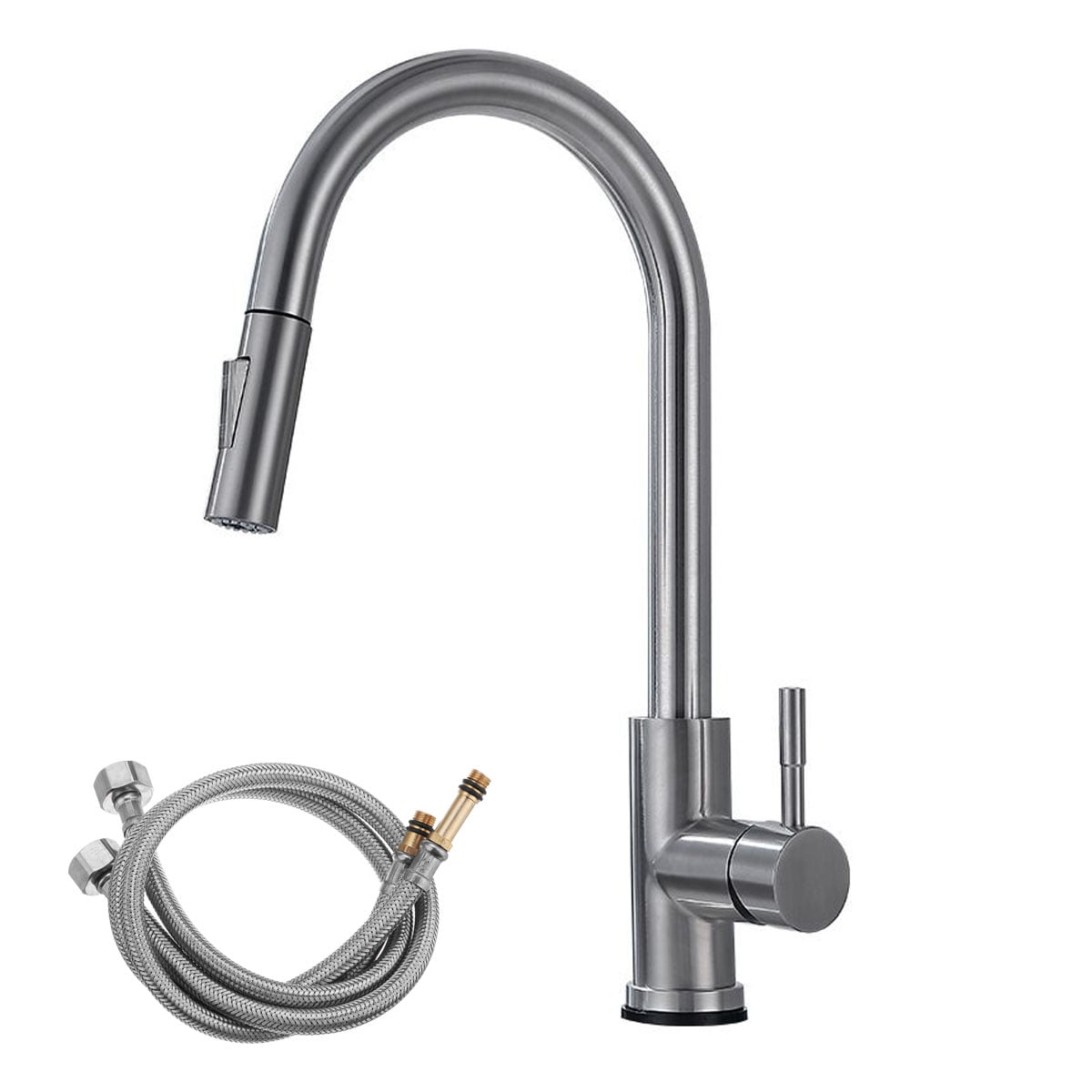Kitchen Swivel Spout Sink Faucet Brass Pull Down Spary Deck Mounted Mixer Taps 