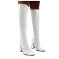 thumbnail image 2 of B91xZ Bottes pour Femmes Rétro Bottes de Cowboy Chaudes d'Hiver de Noël Compensées, Blanc 8.5, 2 of 5
