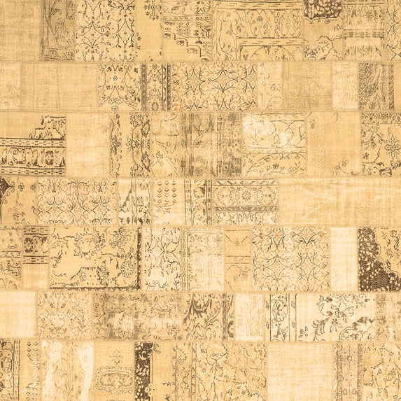 Ahgly Company Indoor Square Patchwork Brown Transitional Area Rugs, 6' Square