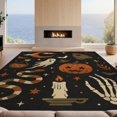 thumbnail image 2 of Design&I 3'x5' Washable Area Rug Low Profile & Durable Daily Traffic Ready Black Orange Halloween Themed Decorative Design Featuring Ghosts, Pumpkins, and Mystical for Home Office, Hallway, 2 of 7