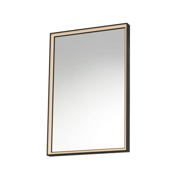 E42061-BBK ET2 Lighting Bevel - 40W 1 LED Mirror-30 Inches Tall and 24 Inches Wide-Brushed Black Finish