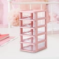 thumbnail image 2 of Transparent Plastic Desktop Storage Box | 2/3/4/5-Tier Drawer Organizer for Stationery & Cosmetics | 14.2x18.3cm Small Desk Organizer with Handles | Shatterproof Makeup & Office Supply Storage, 2 of 4