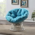 thumbnail image 2 of OS Home and Office Furniture Model BF25296CM-BL Papasan Chair with Blue Round Pillow Cushion and Cream Wicker Weave, 2 of 5