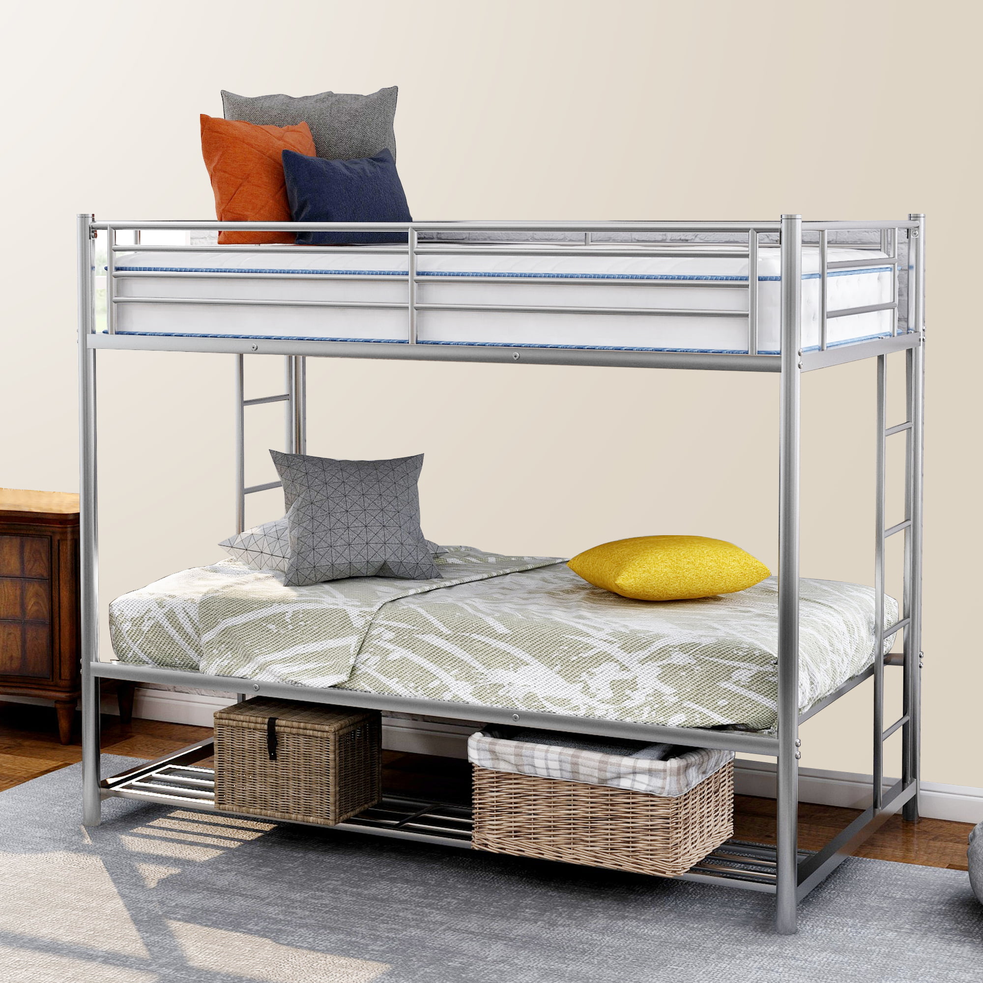 metal twin bunk bed frame rails