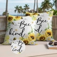 thumbnail image 2 of Sunflower Bee Kind Outdoor Pillow Covers Pack of 2 Vintage Yellow Floral Bees White Daisy Green Plant Waterproof Throw Pillow Covers Decorative Cushion Cases for Patio Garden Tent Balcony 24x24 inch, 2 of 9