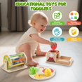 thumbnail image 2 of Juego de juguetes Montessori de madera con forma de huevo de dinosaurio para más de 6 meses con tambor, 2 of 7