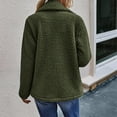 thumbnail image 4 of Women's Jacket Long Sleeved Winter Plush Lapel Double Button Plush Coat for Cold Weather, in Green, Size M, 4 of 5