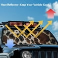 thumbnail image 3 of Uorisanigo Windshield Sun Shade Sunshade Retro Cow Print Heat Shield Compatible with Jeep Wrangler JK JKU TJ 1997-2018 & 2020-2025 Jeep Gladiator JT Protect Your Car from Sun Heat, 3 of 7
