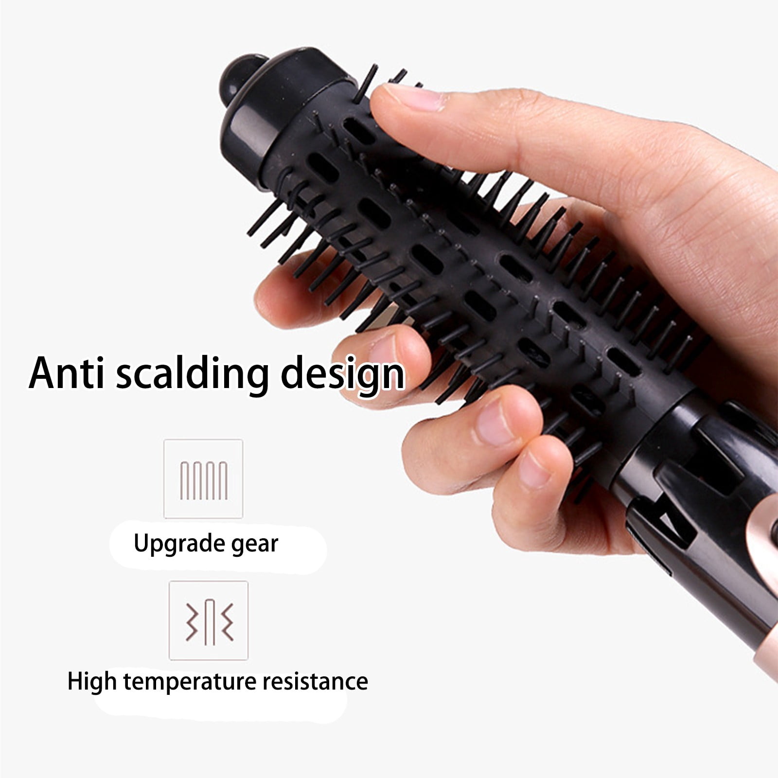 Yoofe 3 in 1 Curling Set Automatic Hair Curler Ceramic Wand Dual Voltage Curling Iron with Brush Head Travel Curling Iron for Long or Short Hair 110V US Plug
