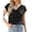 Black, variant on Cowl Neck Top for Women Dressy Short Sleeve Shirt Summer TopCasual Work Blouses