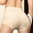 thumbnail image 4 of Blmnix High Waisted Ladies Underwear Panties Compression Tummy Control Briefs Lace Panties Beige Women Cotton Underwear,M, 4 of 5