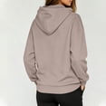 thumbnail image 4 of Resicozy Women Oversized Full Zip Hoodie Long Sleeve Sweatshirts Drawstring Pocket Loose Fall Zip Up Hooded Jacket Light Brown 2XL, 4 of 8