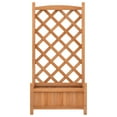 thumbnail image 4 of vidaXL Planter with Trellis Brown Solid Wood Fir, 4 of 7