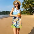 thumbnail image 6 of Saiise Bluey Print Women's Sleeveless Knee-Length Dress with Pockets Casual Summer Tank Dress, 6 of 7