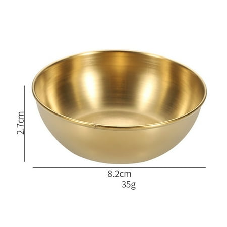 

RichLink Stainless Steel Round Seasoning Bowl Sauce Plate Dipping Bowl Snack Dish Tray Gold
