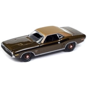 1971 Dodge Challenger R/T Dark Gold Metallic with Gold Vinyl Roof Mecum Auctions 1/64 Diecast Model Car by Auto World