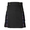 thumbnail image 3 of RUTAYY Women Men's Scottish Festival Fashion Scottish Style Plaid Color Contrasting Pocket Pleated Skirt Solid Color Flowy Swing Pleated Beach Skirts, 3 of 4
