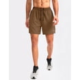 thumbnail image 2 of Pantalones cortos para correr Pudolla para hombre, entrenamiento atlético, marrón, talla grande, 2 of 7