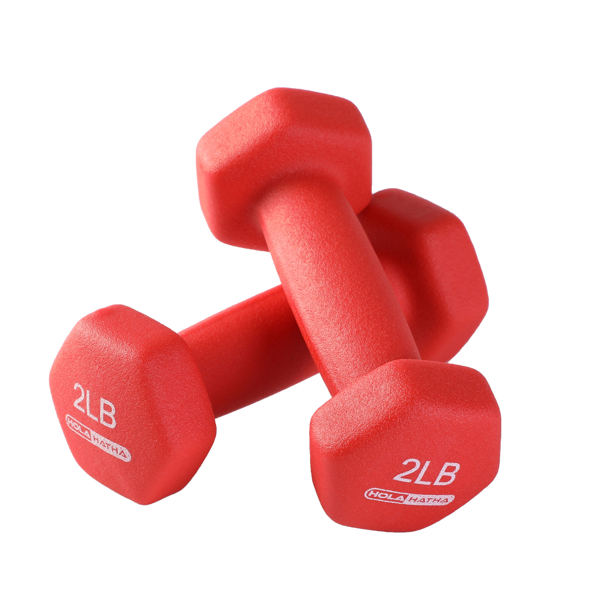 HolaHatha Neoprene Hex Dumbbell Set - 2-5 lb Weights with Rack - 6 Piece photo 7