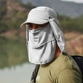 thumbnail image 4 of Wosthever 2021 nuevos deportes al aire libre senderismo sombrero protección cara cuello cubierta pesca sol protección gorra al aire libre sombrero Ciclismo Gris Wosthever OD2479-01, 4 of 6