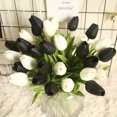 thumbnail image 3 of Toystoory Mini flor artificial, lirio único, tulipán, flor monarca, flor falsa de PU, decoración para el hogar y la Oficina, decoración para Flores artificiales negro Toystoory HA6563-03B, 3 of 6
