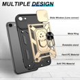 thumbnail image 3 of for iPhone SE 2020/2022,iPhone 7/8 Case with HD Screen Protector, Heavy Duty Shockproof with Metal Kickstand [Military Grade] Protective Case for iPhone SE 2020/2022/8/7, Gold, 3 of 14