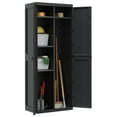 thumbnail image 2 of vidaXL Armoire de Rangement d'Extérieur Noire 65x37x165 cm PP, 2 of 5