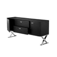 thumbnail image 3 of Pangea Home Alexa Modern Wood Veneer & High Polished Steel Buffet in Black, 3 of 7