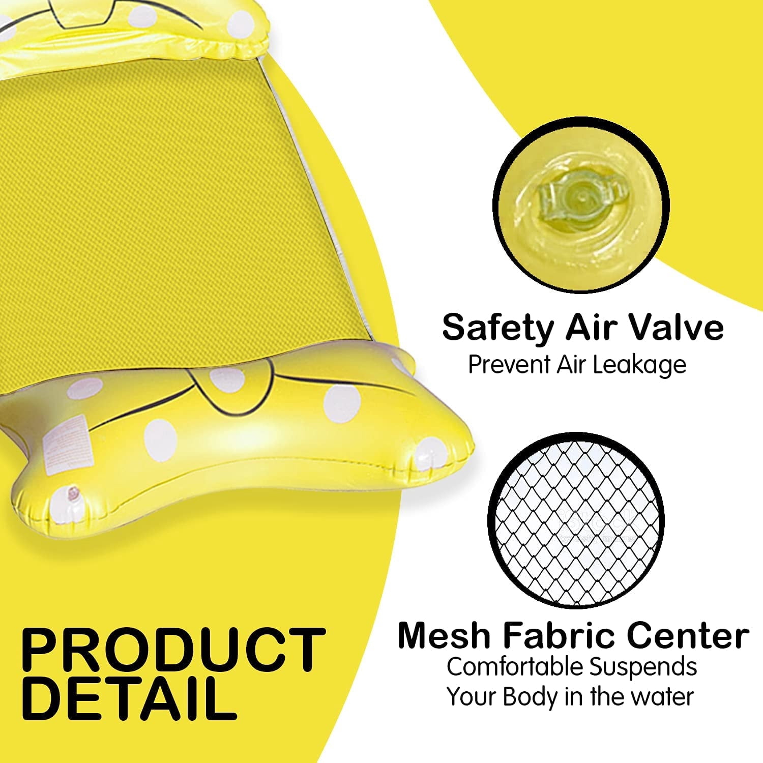 57 x 27.6-inch Rectangular Shape Floating Pool Swimming Accessory – Yellow