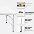 thumbnail image 4 of Table Pliante Blanche de 4 Pi - Table de Pique-Nique Extérieure Portable, 4 of 8