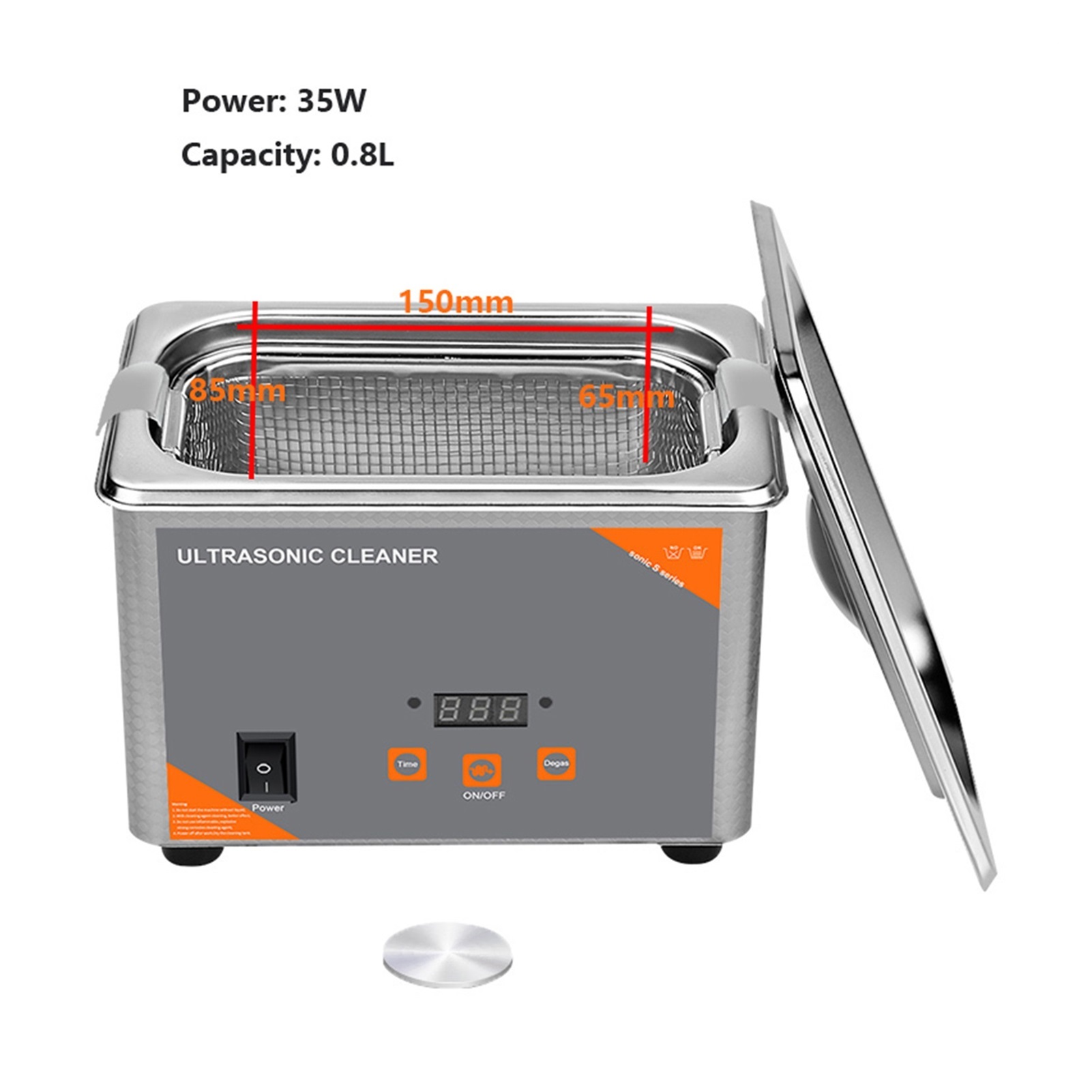 Ultrasonic Cleaner Digital Time 35W Washing Jewelry Necklace Glasses Watch Brush Ultrasound Washer Machine 800ml ,Strong Cleaning