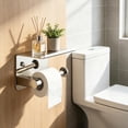 thumbnail image 6 of Stainless Steel Wall Mounted Toilet Paper Holder with Storage Shelf - Rust-Resistant Bathroom Organizer for Residential and Commercial Restrooms Silver, 6 of 6