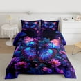 thumbnail image 2 of Manfei Teens Adults Flowers Gradient Butterflies 3 Pieces Queen Comforter Set,Spring Garden Ultra Soft Bedding Sets,Dreamy Princess Bedding Comforter Set Breathable,Super Cozy Room Decor,Reversible, 2 of 8