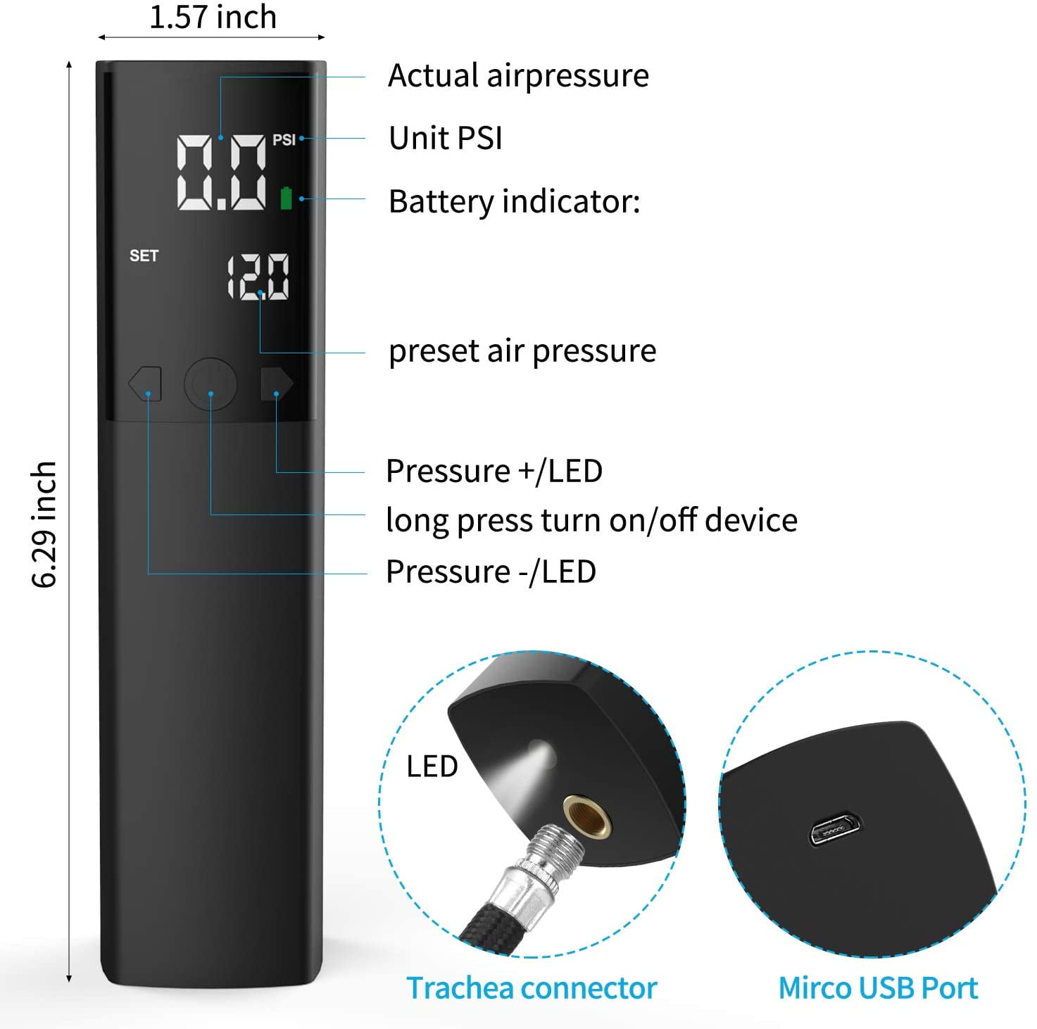 2 Needle and 1 Nozzle Electric Ball Pump,Smart Air Pump Portable Fast Ball Inflation with Accurate Pressure Gauge and Digital LCD Display for Football Basketball Volleyball Rugby 2 Needle and 1 Nozzle Electric Ball Pump,Smart Air Pump Portable Fast Ball Inflation with Accurate Pressure Gauge and Digital LCD Display for Football Basketball Volleyball Rugby
