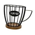 thumbnail image 4 of Portacápsulas de café Portacápsulas de café Cesta organizadora moderna de hierro en forma de taza Negro sin tapa, 4 of 9