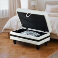 thumbnail image 6 of 34"x22.8"x17.5" Faux Leather Storage Ottoman Bench Footrest with Hinged Lid for Living Room, Bedroom, Entryway, 6 of 10