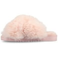 thumbnail image 4 of Journee Women's Skylah Soft Plush Open Toe Crisscross Strap Cushioned Slippers, 4 of 10