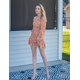 thumbnail image 5 of Vestido elegante de manga larga con cuello cuadrado y hombros descubiertos para mujer, vestido de playa con volantes florales, minivestido de cintura alta, naranja XL Sailing Electrónica, 5 of 5