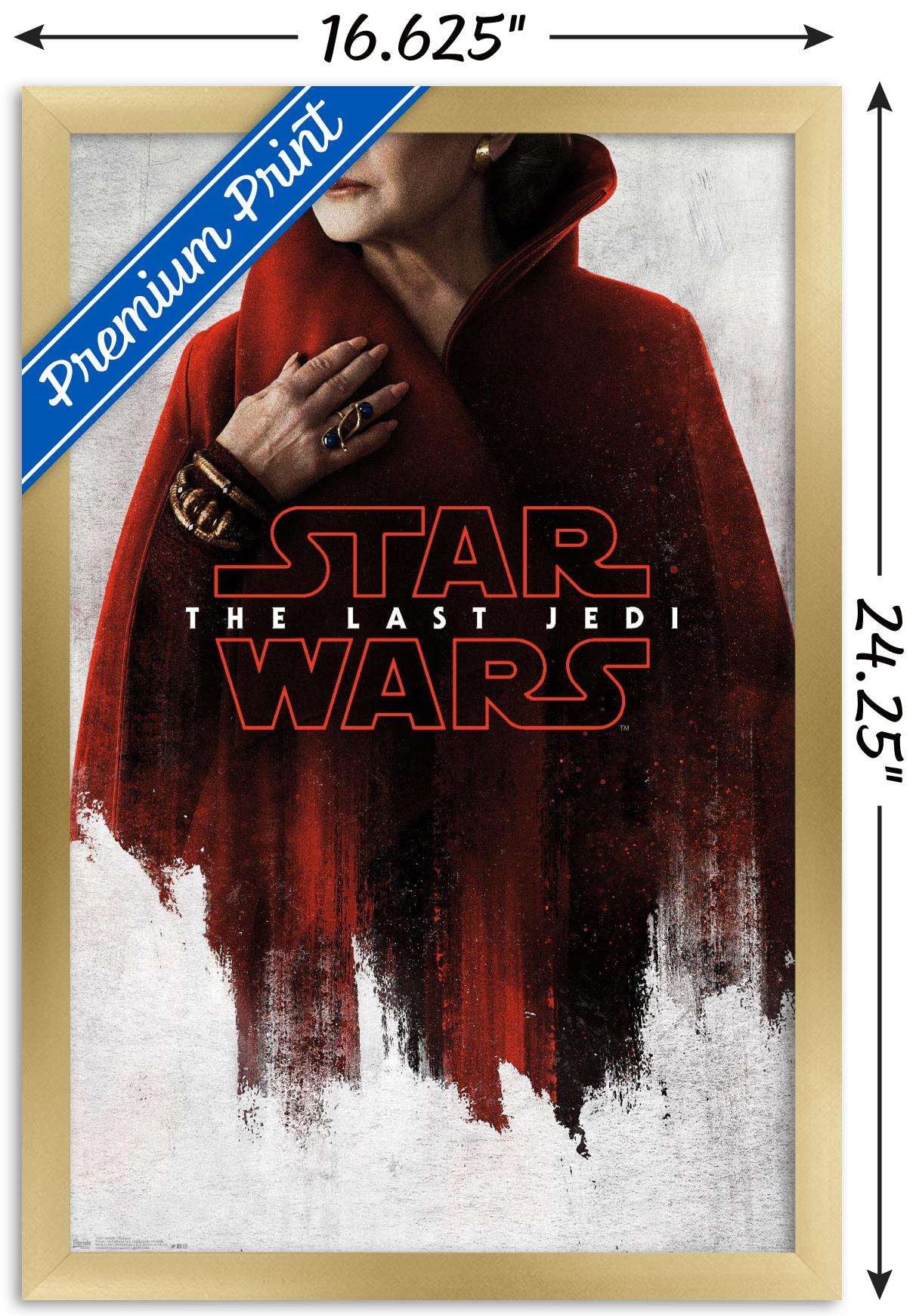 Star Wars: The Last Jedi - Red Leia Wall Poster, 14.725" x 22.375", Framed