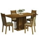 thumbnail image 1 of Juego de Comedor Madesa Mesa con Encimera de Madera 4 Sillas Marrón/Crema/Beige, 1 of 7
