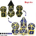 thumbnail image 1 of Color shift Edge Metal Dice Set Role Playing Dragons Magic Dice Bar Party Table Game Hobbies Gift 7Pcs/Set, 1 of 3