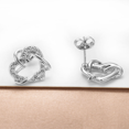 thumbnail image 4 of Airokiy Heart Stud Earrings Women Plated Ear Studs Wedding Jewelry Valentine's Day Gift, 4 of 5
